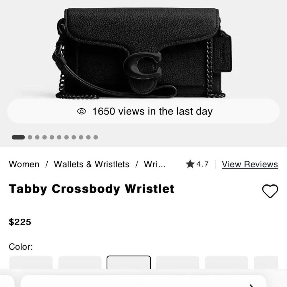 TABBY CROSSBODY WRISTLET Pewter/Black